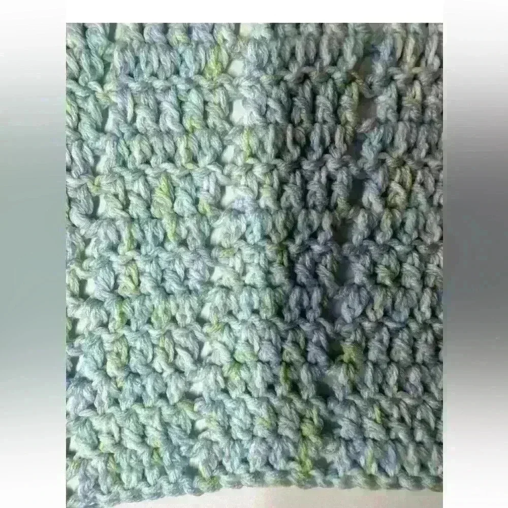 Homemade Baby Blanket Blue -2 Piece 28 1/2” X 30” And 26” X 28 1/2”
